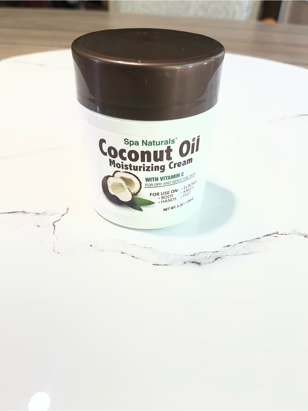 Coconut Oil Moisturizing Cream - White (with Brown Lid)